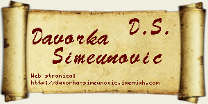 Davorka Simeunović vizit kartica